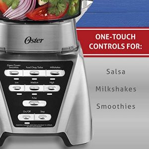 Oster Blender | Pro 1200 with Glass Jar, 24-Ounce Smoothie Cup and Food Processor Attachment, Brushed Nickel - BLSTMB-CBF-000
