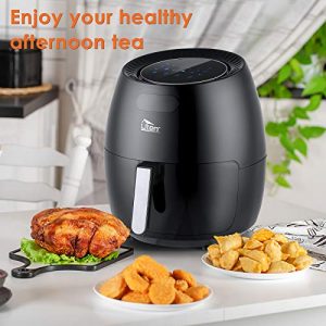Air Fryer 6.9 QT/6.5L Power Air Fryer with Digital Display, Rapid Air Circulation System Adjustable Temperature and 30 Minute Timer Oilless Air Fryer Cooker for Healthy Low Fat with 8 Presets 1700W