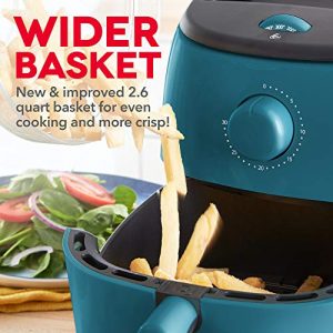 Dash Tasti-Crisp™ Electric Air Fryer + Oven Cooker with Temperature Control, Non-stick Fry Basket, Recipe Guide + Auto Shut Off Feature, 1000-Watt, 2.6 Quart - Teal