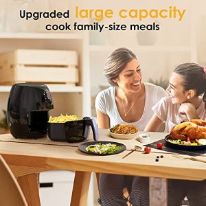 Air Fryer, 4.8QT Airfryer 1400W Electric Hot Oven Oilless Cooker with LCD Touch Screen, 7 Presets, Timer/Temperature Adjustable, Nonstick Basket Easy Clean, BPA-Free,Black