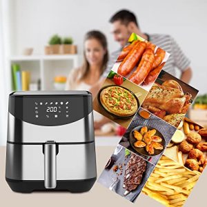 7 in 1 Large Air Fryer 5.3QT, KOTLIE 1700W Digital Touch Screen Air Fryers Cookers with Nonstick Basket, Stainless Steel Electric Hot Airfryer Oven with 10 Cooking Functions, XL Healthy