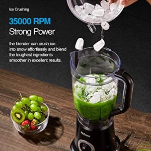 Blender, Professional Countertop Blender for Kitchen, High Speed Smoothie Blender with 4 Blade System for Shakes, Ice Crushing and Frozen Fruits, 60 oz BPA Free AS Jar, Self Cleaning by Yabano