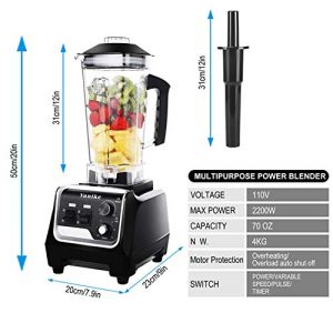 Professional Countertop Blender, 2200W High Power Commercial Blender for Shakes and Smoothies with 70Oz BPA Free Container, Built-in Timer Smoothie Maker Mixer for Crushing Ice, Frozen Dessert