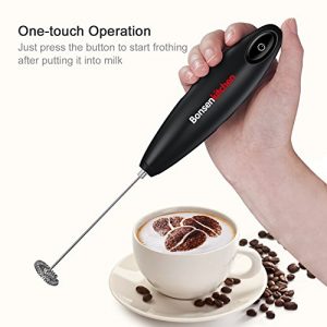 Bonsenkitchen Handheld Milk Frother, Electric Hand Foamer Blender for Drink Mixer, Perfect for Bulletproof coffee, Matcha, Hot Chocolate, Mini Battery Operated Milk Whisk Frother