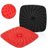 Upgrade Reusable Air Fryer Liners with Raised Silicone | Patented Product | BPA Free Non-Stick Silicone Air Fryer Mats | Air Fryer Silicone Tray Accessories | 2 Size Options – 9 Inch Square