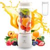 Portable Blender, Personal Blender, Mini Blender, Blender for Shakes and Smoothies, USB Rechargeable for Travel, Gym, Office, 4000mAh LCD Button 3D Six Blades 15 Oz, 2 glass cups