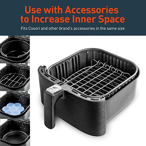 COSORI Air Fryer Accessories, Replacement 5.8QT Basket For COSORI CP158-AF, CS158-AF & CO158-AF Air Fryers, Non-Stick, Dishwasher-Safe, C158-FB