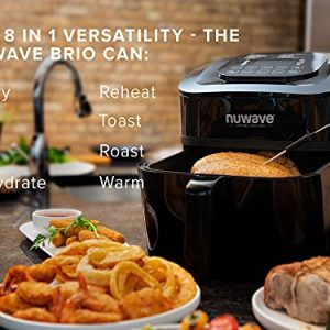 NUWAVE Brio Black 6 Quart Digital Air Fryer with Gourmet Accessory Kit