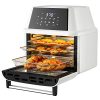 COSTWAY 8-in-1 Air Fryer Oven, Multifunctional Programmable 19QT Cooking Oven with 10 Accessories, Rotisserie, 8 Pre-set Recipe, LED Digital Touchscreen, Viewing Window, 1800W (White)
