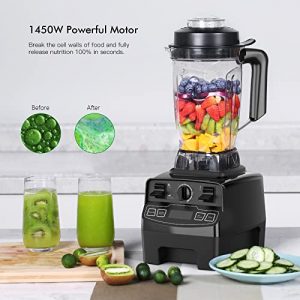 Blender Smoothie Maker, 1450W Professional Blender with 8 Speed Control, 2L BPA-Free Tritan Container, 8 Stainless Steel Blades,High Speed Commercial Blender 33000 RPM / Min, 4 Preset Programs.Juicer for Ice, Nuts, Soup, Frozen Dessert,Sauce