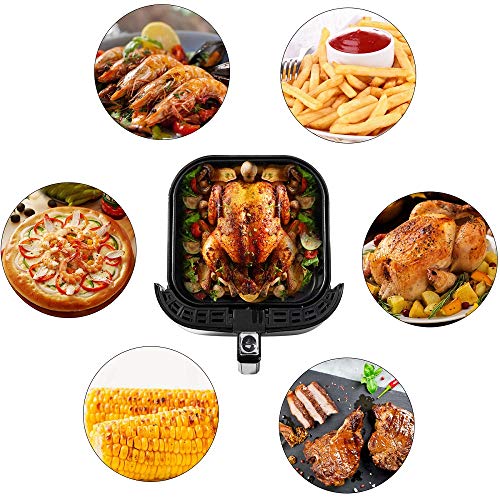 200pcs Air Fryer Parchment Paper - 8.5 inch Perforated Unbleached Air Fryer Liners/Square Parchment Liner for Air Fryer, Steaming Basket and More