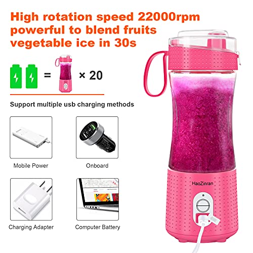 HAOZINRAN portable blender for shakes and smoothies usb rechargeable,13 oz,150w,BPA Free,mini blenders for smoothies,personal blenders on the go