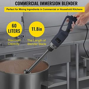 VEVOR Commercial Immersion Blender Variable Speed Heavy Duty Immersion Blender 500W Commercial Hand Mixer 304 Stainless Steel Hand Blender Commercial with 11.8