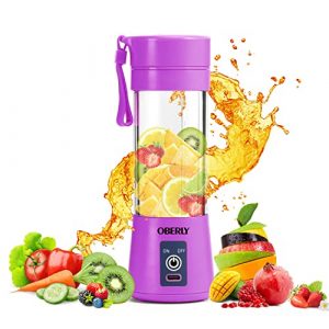 Portable Blender for Shakes and Smoothies, OBERLY Personal Blender for Protein with USB Rechargeable, 6-Point Stainless Steel Blades, 13oz Travel Cup for Gym, Car, Office, On the Go