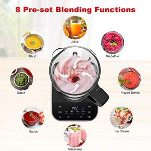 Galanz Digital Cooking Blender for Cold and Hot Blending, 8 Pre-Programmed Settings, and 60-Ounce Glass Jar, Stainless Steel Blending Base