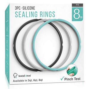 Sealing Ring for 8 Qt IP - Replacement Silicone Gasket Seal for 8 Quart Instapot Pressure Cooker - Insta Pot Accessories Fit for 8QT - 3 pack