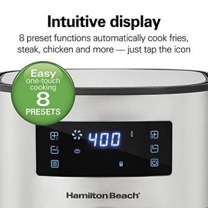 Hamilton Beach 5.8 Quart Digital Air Fryer Oven with 8 Presets, Easy to Clean Nonstick Basket, Black (35075)
