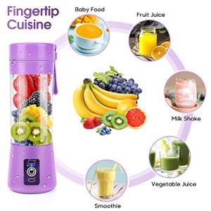 Portable Blender, MIAOKE Personal Mini Juice Blender, USB Rchargeable Juicer Cup with Six Blades in 3D, Smoothie Blender Home/Office/Outdoors