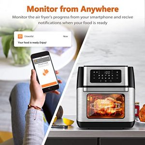 CROWNFUL 7 Quart Air Fryer & Smart Air Fryer Toaster Oven Combo, 10.6 Quart WiFi Convection Roaster with Rotisserie & Dehydrator