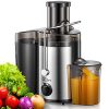 Juicer Machine, 500W Centrifugal Juicer Extractor with Wide Mouth 3” Feed Chute for Fruit Vegetable, Easy to Clean, Stainless Steel, BPA-free, by QCen