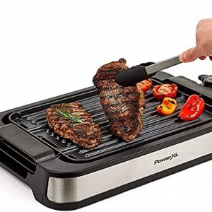 PowerXL Premium Indoor Electric Grill, Smokeless BBQ, Multi-Purpose Countertop Griddle, Authentic Grill Marks, Dishwasher-Safe, Non-Stick Coating, Rapid Heat
