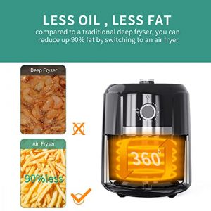 Besile 4.0QT Air Fryer Oilless Cooker with Temperature and Time Control, 75 Recipes Auto Shut Off Feature, 1-Year Warranty, 1300W (Black)