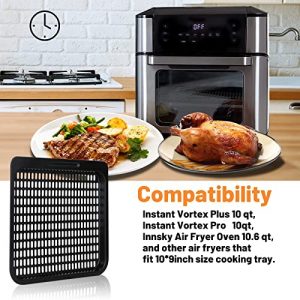 3 Pcs Replacement Air Fryer Tray, 10 Quart Air Fryer Accessories for Instant Vortex, Innsky Air Fryer Oven, Nonstick Removable Mesh Trays for Air Fryer Replacement Parts