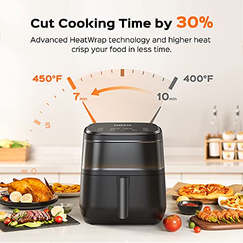 Dreo Air Fryer Pro Max, 11-in-1 Digital Air Fryer Oven Cooker with 100 Recipes, Visible Window, Supports Customerizable Cooking, 100℉ to 450℉, LED Touchscreen, Easy to Clean, Shake Reminder, 6.8QT,Black,Large,DR-KAF001
