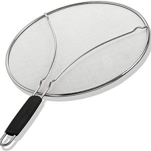 BergKoch Splatter Screen for Frying Pan – Stainless Steel Grease Guard for 13 inch Pan to Stop Hot Oil Splatter - Kitchen Tools & Accessories
