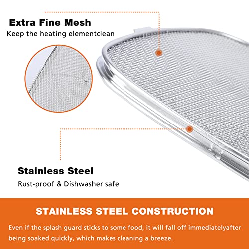 Stainless Steel Splatter Shield for Ninja Foodi AG301, Accessories for Reusable Ninja Foodi 5-in-1 Indoor Grill - Ninja Foodi Grill and Air Fryer Accessories for AG300, AG300C,AG301C, AG302, AG400