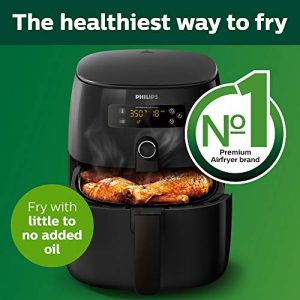 Philips Premium Analog Airfryer with Fat Removal Technology + Revipe Cookbook, 3qt, Black, HD9721/99