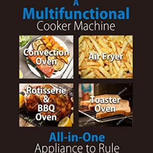 Air Fryer Oven 24.5Qt, ORZOX Large XL 6 Slices Toaster Oven Air Fryers Combo (100 Online Recipes), 1500w Power Airfryer Convection Oven With Timer & Temp Control, Set Of 6 Accessories, Dishwasher Safe Parts