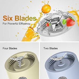 2022 Portable Blender, Personal Blender for Shakes and Smoothies, Smart Display Personal Size Blender with USB Rechargeable and 6 Blades, 15.2Oz Fruit Juice Mixer, Mini Blender for Sport Travel Office