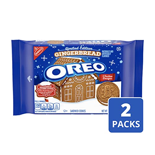 OREO Gingerbread Sandwich Cookies, Holiday Cookies, 2 - 12.2 oz Packs