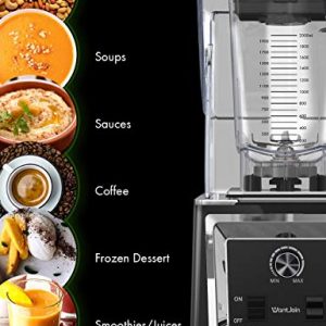 Wantjoin Professional Blender Commercial Soundproof Quiet blender Removable shield for Crushing ice,smoothie,puree,Blender for kitchen