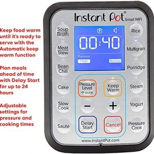 Instant Pot Smart Wifi 6 Quart Multi-use Electric Pressure, Slow, Rice Cooker, Yogurt, Cake Maker, Sauté, Steamer and Warmer, Silver