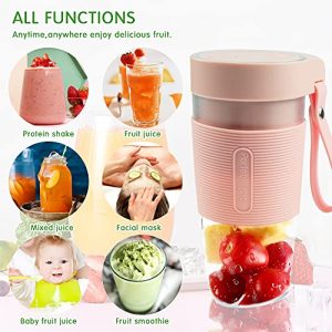 Gkcity Portable Personal Size Blender for Shakes and Smoothies Maker Handheld Mini Juicer Cup 12 Oz BPA-Free USB Rechargeable Sports Travel Gym Office