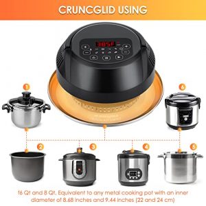 8 in 1 Air Fryer Lid, 1000W Powerful Pressure Cooker Lid, 6&8 Qt Pot Basket, Air Fryer Transformer, Turn Pressure Cooker into Air Fryer/Dehydrator/Broil, Accessories Included
