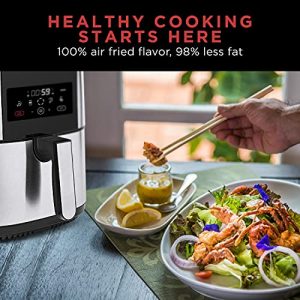 CHEFMAN Large Air Fryer Max XL 8 Qt, Healthy Cooking, User Friendly, Nonstick Stainless Steel, Digital Touch Screen with 4 Cooking Functions, BPA-Free, Dishwasher Safe Basket, Preheat & Shake Reminder