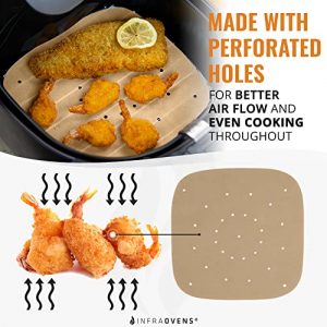 Unbleached Air Fryer Parchment Paper for Extra Large Baskets Compatible with Nuwave®, Philips, Ultrean, Power XL and More | Air Fryer Perforated Liners for Cooking and Baking