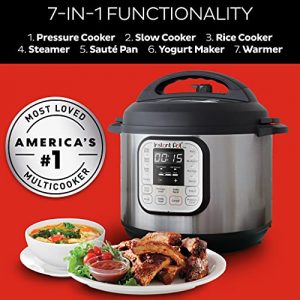 Instant Pot Duo 7-in-1 Electric Pressure Cooker, Slow Cooker, Rice Cooker, Steamer, Sauté, Yogurt Maker, Warmer & Sterilizer, 8 Quart, Stainless Steel/Black