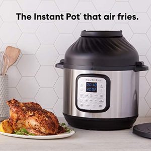 Instant Pot Duo Crisp Pressure Cooker 11 in 1, 8 Qt with Air Fryer, Roast, Bake, Dehydrate and more & Genuine Instant Pot Sealing Ring 2 Pack Clear 8 Quart