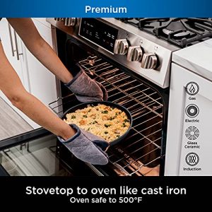 Ninja C30830 Foodi NeverStick Premium 12-Inch Everyday Pan with Glass Lid, Hard-Anodized, Nonstick, Durable & Oven Safe to 500°F, Slate Grey