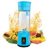 JXCOOP Portable Size Blender Mixer Fruit Rechargeable with USB Strong Power Mini Blender for Smoothie Fruit Juice Milk Shakes 380ml Six 3D Blades for Great Mixing