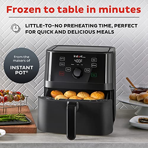 Instant Vortex 5.7QT Large Air Fryer Oven Combo (Free App With 90 Recipes), Customizable Smart Cooking Programs, Nonstick and Dishwasher-Safe Basket, Black