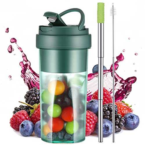 BTOYM Portable Blender, 19oz Personal Hand Blender for Smoothies and Shakes,4400mAh Mini Blender with Rechargeable USB, Six 3D Blades Handheld Juicer Perfect for Home, Travel, Office, Gym (Green)