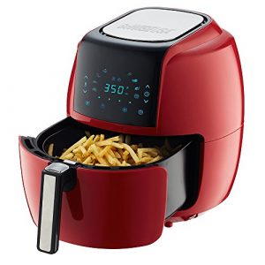 GoWISE USA 8-in-1 Digital XL GWAC22005 5.8-Quart Air Fryer with Accessories, 6 Pcs, and 8 Cooking Presets+ 100 Recipes (Chili Red), QT