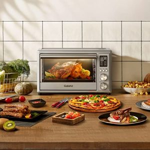 Galanz Combo 8-in-1 Air Fryer Toaster Oven, Convection Oven with Pizza & Dehydrator, 4 Accessories Included, 1800W, 26 Quart Large, Stainless Steel