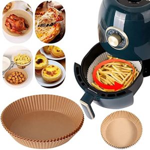 Ptsaying air fryer liners, Disposable Air Fryer paper Liners, 9.45In Extra Large air fryer parchment Paper for 4.2-8L Air fryer, Baking Roasting Microwave Paper Oil-Proof, Water-Proof, Non stick