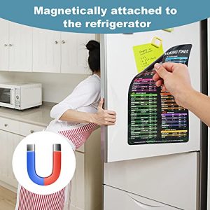 Air Fryer Accessories Cook Times, Nanateer Air Fryer Magnetic Cheat Sheet Set, Airfryer Accessory Magnet Sheet Quick Reference Guide for Cooking and Frying (Black)